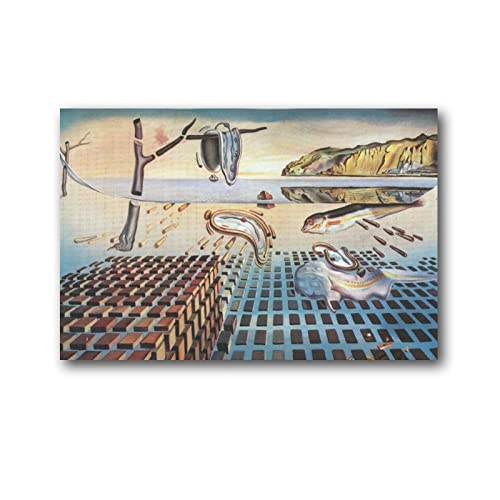 Cartel de pintura de Salvador Dalí The Disintegration of The Persistence of Memory por Salvador Dalí Obras de arte geniales Pintura Arte de pared Impresión en lienzo Carteles colgantes 40 x 60 cm