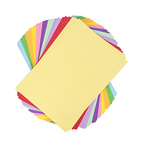 Juego de papel para manualidades, tamaño A4, ordenado por colores, 100 hojas de 130 g/m²