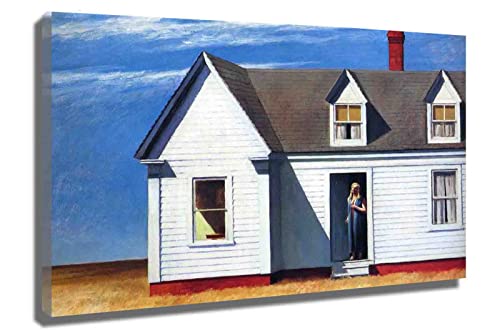 High Noon Edward Hopper Cuadro Decorativo Canvas Lienzo Impresión |Obras de Arte Para Paredes Del Hogar Montado En Bastidor De (70x105cm 27.5x41.3inch) Enmarcado