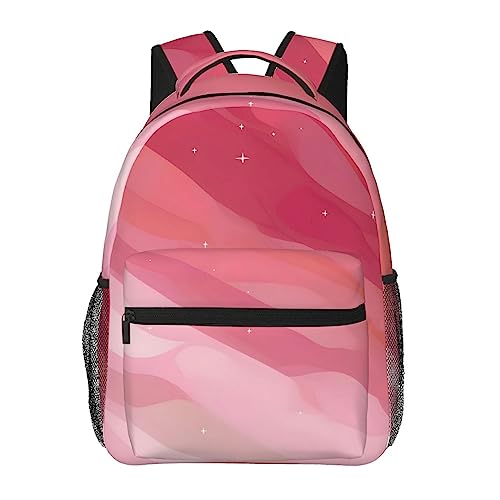 QQIAEJIA Mochila casual ligera para laptop de estilo degradado rosa para hombres y mujeres, resistente al agua, mochila de uso diario, Como se muestra en la imagen, Talla única