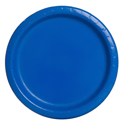 Unique Party 31770, Platos de Papel, Azul Rey, 21.9 cm, Paquete de 16