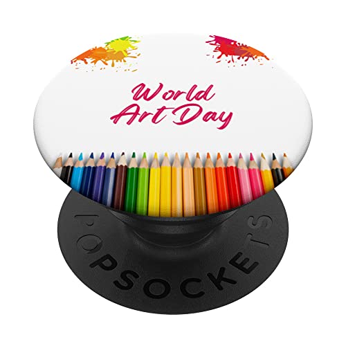 Arte del Día del Arte Mundial Artista Pintura Gráficos Arte PopSockets PopGrip Intercambiable