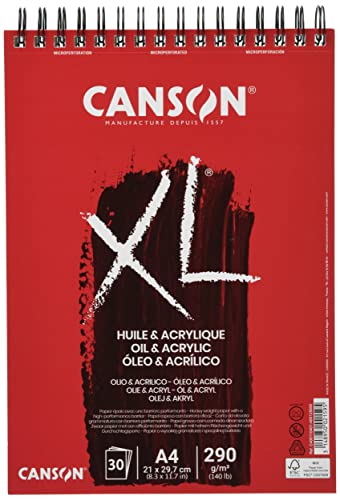 Canson XL Óleo & Acrílico Álbum Espiral A4 30H Fino 290g