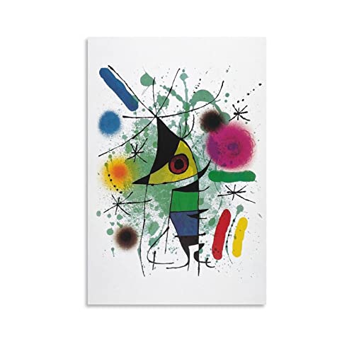 Pintor surrealista catalán Joan Miro The Singer Póster abstracto con impresión en lienzo, pintura de pared, pósteres decorativos, obras de arte modernas para el hogar, 40 x 60 cm