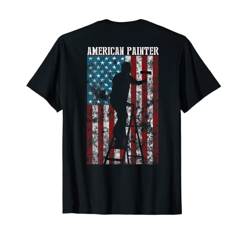 Pintor Vintage bandera americana para pintor de casa papá abuelo Camiseta