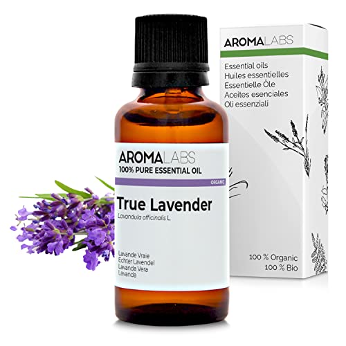 BIO - Aceite Esencial Lavanda - 30mL - 100% Puro, Natural, Quimiotipado y Certificado AB - Aroma Labs (Marca Francesa)