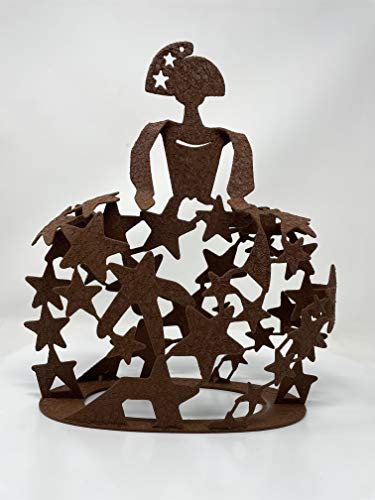 FORJASPORT Figura Escultura Menina Universo de forja Acabado oxido cocodrilo