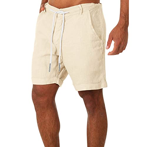 Pantalones Casuales de algodón de Lino de Playa Culturismo Pantalones Cortos de Verano para Hombre Bolsillos de Fitness Pantalones de Hombre Pantalones De Hombre Vestir Cosas Raras