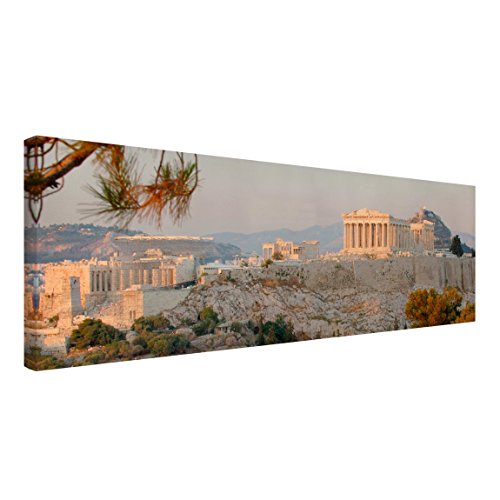 Bilderwelten Cuadro en Lienzo - Acropolis - Panorama Apaisado, Cuadros Cuadro Lienzo Cuadro sobre Lienzo Cuadro Moderno Cuadro Decoracion Cuadros Decorativos Cuadro XXL, Tamaño: 50 x 150cm