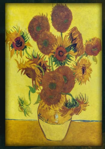 Vicent Van Gogh girasoles cuaderno diario, tapa dura, 17.78*25.4 CM, portada obra de arte, 100 paginas, con rayas, etiqueta interior, paginas a COLOR ... recuerdo para eventos, cuaderno fine art.