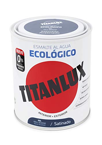 Titanlux Esmalte Ecológico Acrílico Satinado Titan 750 ml (Azul Océano 0531)