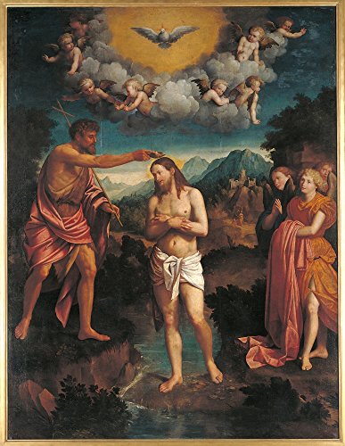 The Baptism Of Jesus Christ Artistica di Stampa (45,72 x 60,96 cm)