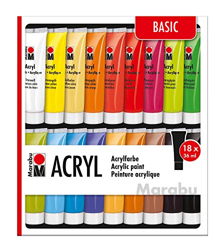 Marabu 121000201 - Pinturas acrílicas Set 18 x 36 ml