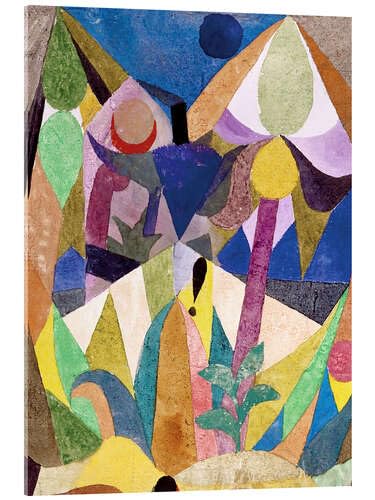 Posterlounge Paisaje Tropical Cuadro de metacrilato de Paul Klee Cuadros decoración para Cualquier habitación 13 x 18 cm Colorido Pintura Decoración Pared