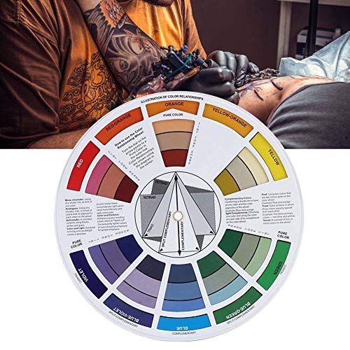 Tabla de Colores de la Rueda del Tatuaje Profesional del Círculo Cromático Español de los Muebles y Accesorios del Tatuaje para el Tatuaje Permanente del Labio de la Ceja del