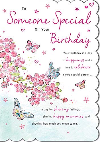 Tarjeta de cumpleaños para alguien especial, 22,86 x 15,24 cm, diseño con texto en inglés 