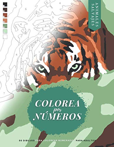 Colorea por Números: Animales Salvajes - 50 Dibujos para Colorear Numerados para Adultos