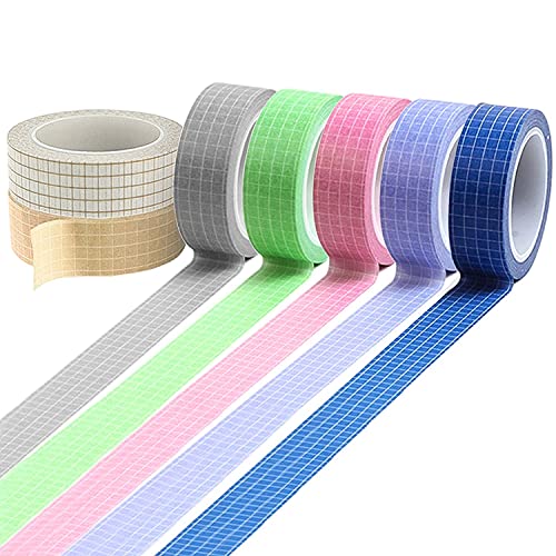 SKIWAX Washi Tape Set 7 Roll Washi Masking Cintas Adhesivas Decorativas para Embalaje DIY para Scrapbooking DIY GiftArtesanía de Bricolaje (15 mm x 10 m)