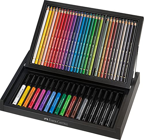 Faber-Castell Art & Graphic Butler 110053 - Juego de 30 lápices de colores para artistas, 18 rotuladores de tinta