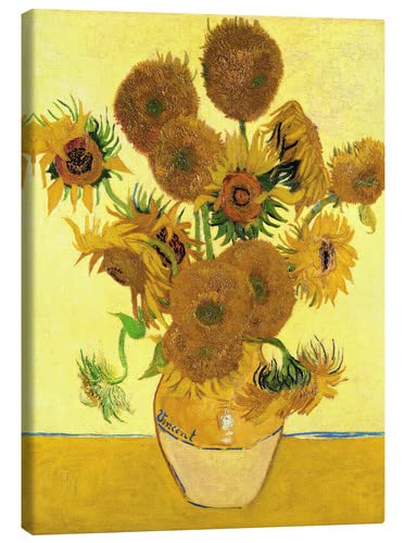 Posterlounge Girasoles Lienzo de Vincent Van Gogh Cuadros decoración para Cualquier habitación 20 x 30 cm Amarillo Pintura Decoración Pared