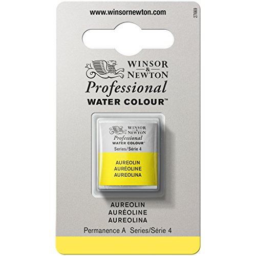 Winsor & Newton Professional Pintura a Base de Agua, Amarillo (Aureolin 016), Media Pastilla