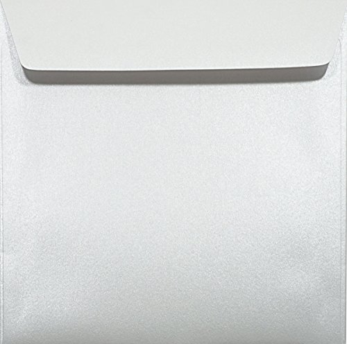 Netuno 25x sobres cuadrados blancos nacarados DIN 156x156mm 120g Majestic Marble White con solapa recta engomada sin ventana perlados para invitaciones tarjetas boda Navidad cumpleaños dinero regalo