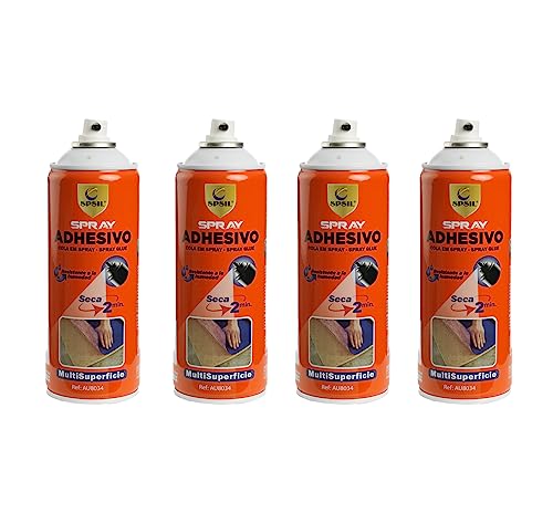 Spray Adhesivo Pegamento en Spray Multiusos Permanente al Secarse Resistente a la Humedad, 400ml - Paquete de 4