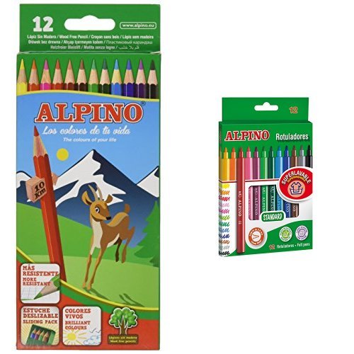 Alpino - Pack 12 lápices + 12 rotuladores de colores