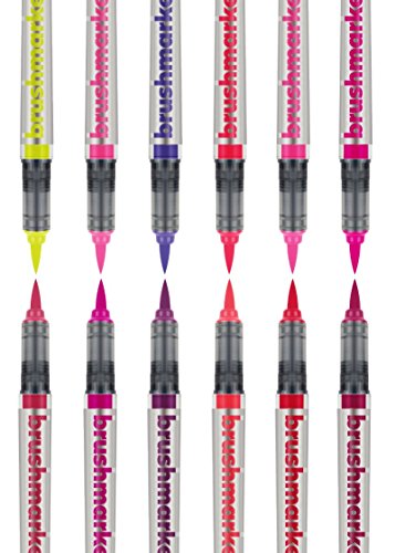 KARIN Juego de rotuladores Pro 12 de colores florales Pro Flower Colours, 12 unidades, cuerpo transparente con sistema Ink-Free de 2,4 ml de pintura líquida sin rotuladores.