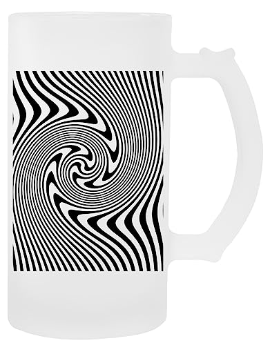 Kwantees Op Art Con Rayas Torcidas Taza De Cerveza De Vidrio Taza De Bebida Ecológica