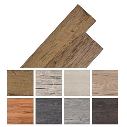 Roderick - Plancha de suelo autoadhesiva (PVC, 5,02 m2, madera de nogal, PVC), color marrón