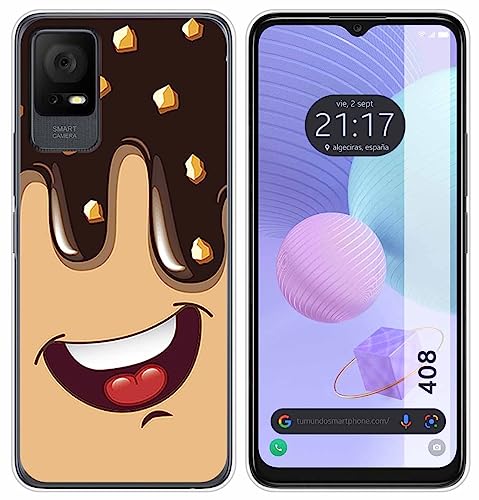 Tumundosmartphone Funda Silicona para TCL 408 diseño Helado Chocolate Dibujos