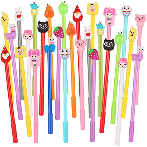 30pcs Bolígrafos Lindos Kawaii AnimalesTinta de Gel de Dibujos Animados Bolígrafos de gel Divertidos para niños Pluma gel Animales Bolígrafo de tinta de gel Cute dibujos animados Regalos de Fiesta