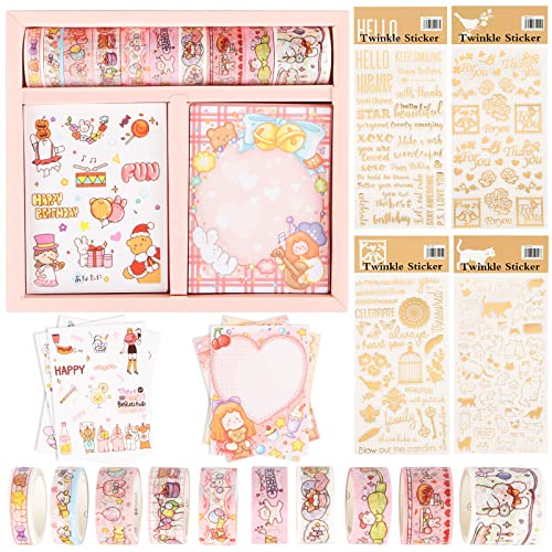 AKONE Washi Tape - Cinta adhesiva decorativa para manualidades, cinta adhesiva para álbumes de recortes, decoración de cajas de regalo