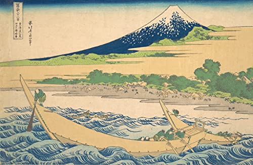 MiguOo Impresiones En Lienzo Arte Arte Lienzo Pintura famosa La bahía de Tago cerca de Ejiri en el Tokaido La bahía de Tago cerca de Ejiri por Katsushika Hokusai para sala de estar 60x90cm