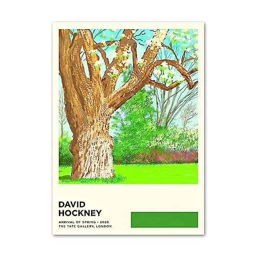 Póster de David Hockney, llegada de la primavera, pintura en lienzo, arte de pared de David Hockney, impresiones de David Hockney para decoración para sala de estar, imagen de 50x70cm sin marco