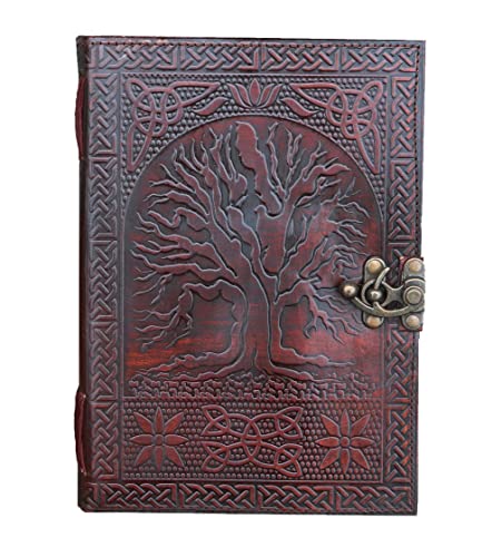 25 cm Papel blanco del árbol de la vida Grimoire Diario de cuero Magic Shadows Cuaderno de bocetos Artistas en blanco