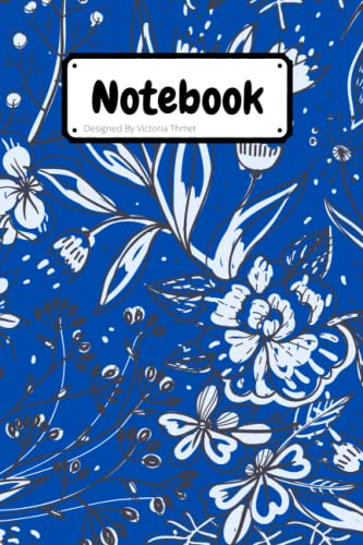 Cobalt Blue Notebook: Notebook with flowers in the cover