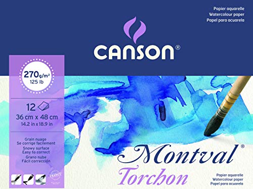 Canson Montval - Papel para acuarela (270gsm, 36 x 48 cm)