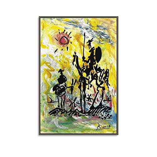 Póster de Don Quijote De Picasso en lienzo, póster artístico de pared, póster de pintura en lienzo, póster de obras de arte, decoración de dormitorio, sala de estar, 50 x 75 cm