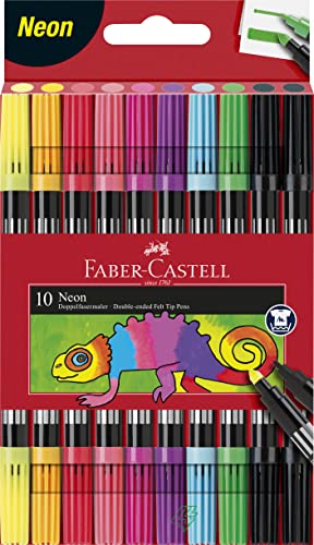 Faber-Castell 151110 - Rotulador doble (1 unidad), color neón 10er Etui neon