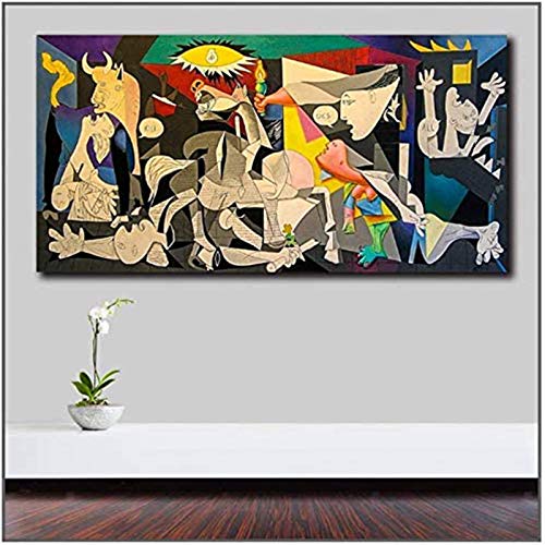 SSWD Pablo-Picasso-Guernica Pop Art - Lienzo decorativo para salón, diseño moderno de Guernica, sin marco (40 x 80 cm)