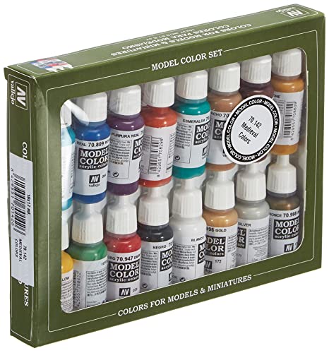 Vallejo-3070142 70142 VALLEJO Model Color Set 16 CO, Surtido, 17 ml (Paquete (3070142)