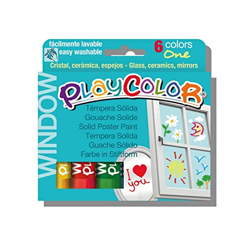 Playcolor Window One - Pintura Para Cristales - 6 colores surtidos - 02001