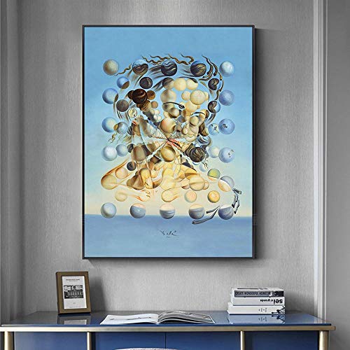 Pintura famosa de Salvador Dali Galatea, pintura de esferas, pintura en lienzo, arte de pared, sala de estar, decoración del hogar, 50x70cm sin marco