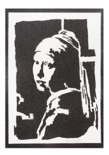 moreno-mata La Joven de la Perla Autentico Graffiti Hecho a Mano Poster Vermeer Tributo Cuadro Handmade Aesthetic