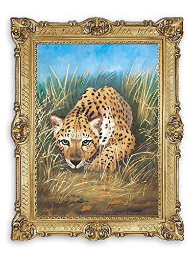 Maravilloso cuadro de 90 x 70 cm, artista; Ghepardo * Gepard auf der Lauer