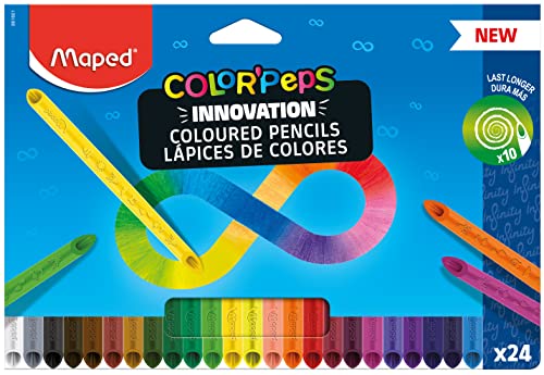 Lapices de colores maped color peps infinity caja de 24 colores surtidos