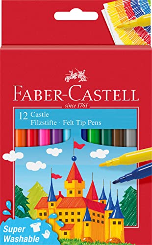 Faber-Castell 554201 - Estuche cartón con 12 rotuladores escolares