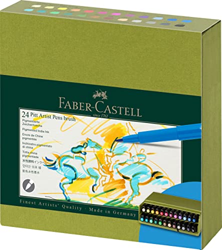 Faber-Castell PITT Artist Pen Brush India Ink Pen - Caja de estudio de 24
